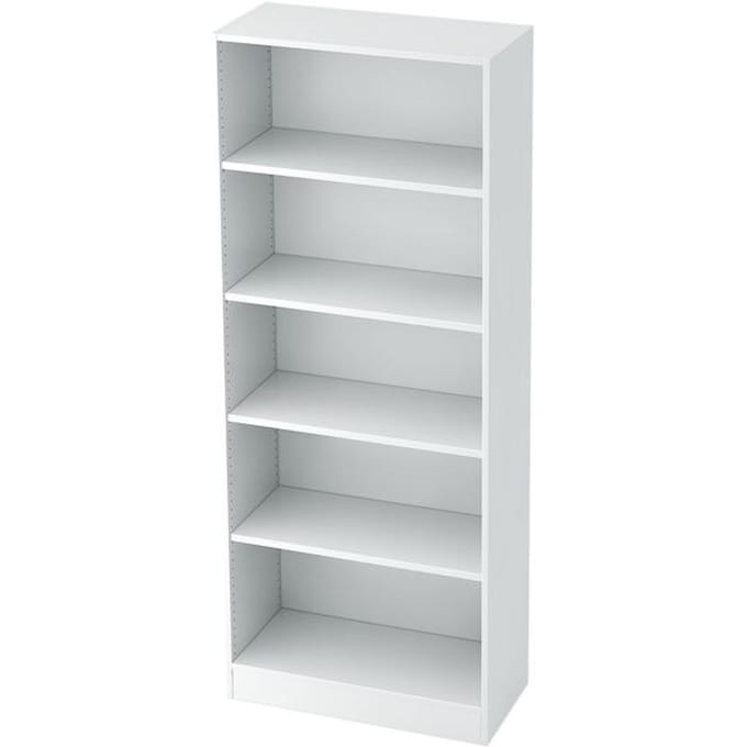 TARVIS boekenkast, B 800 x T 400 x H 2004 mm, 5 OH, wit/wit