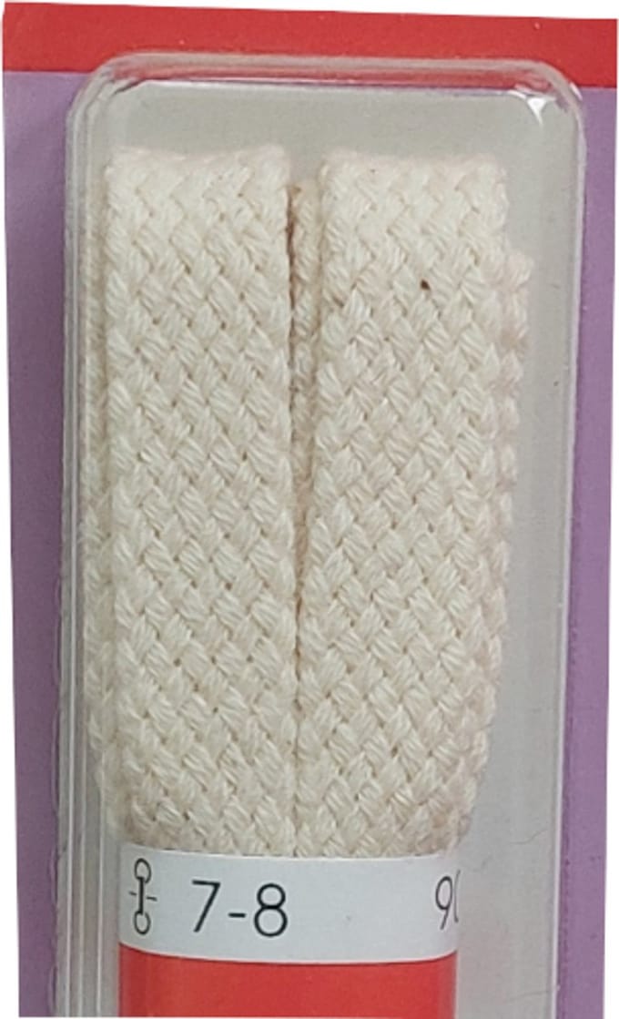 Ronilux Veter - Ecru - Plat - Lengte 90 cm - Breedte 9 mm - Schoenveter