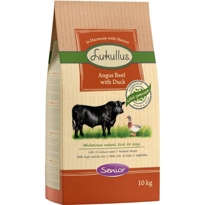 Lukullus Senior Angus Beef met Eend Hondenvoer - 10 kg