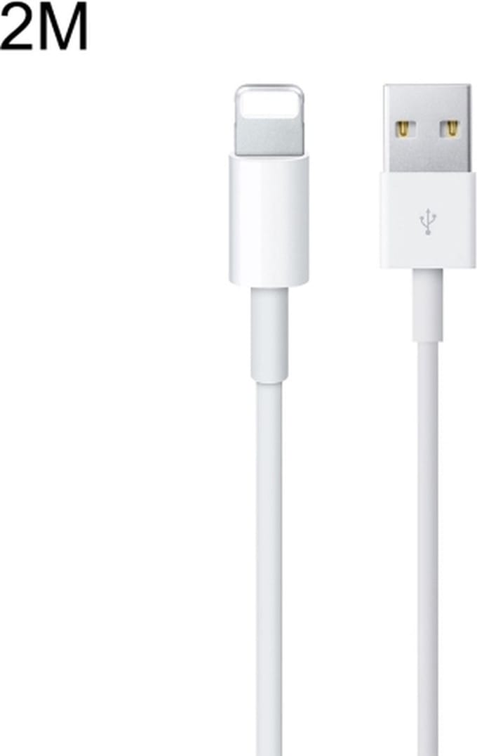 USB oplader - kabel - oplaadkabel - Geschik voor: Lightning USB kabel - lader - Laadkabel - 2 Meter
