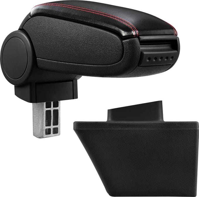 Armsteun-Opel Meriva A-2003-2010-kunstleer-zwart+rood stiksel