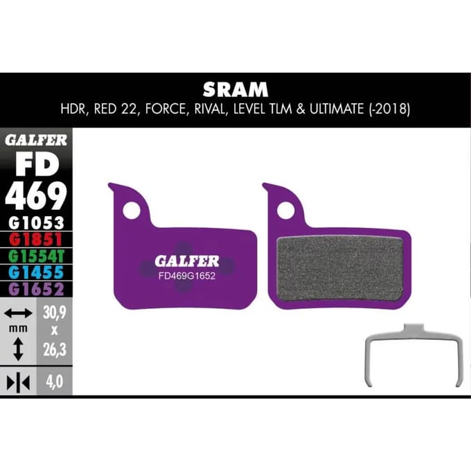 Remblokken E-BIKE SRAM RED 22 Galfer FD 469 Multicolour
