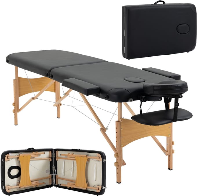 HOMCOM Massagetisch mit Kopfstütze und Tragegriffen 5550-3291