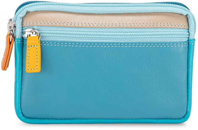 Mywalit Small Leather Double Zip Purse Sardinia