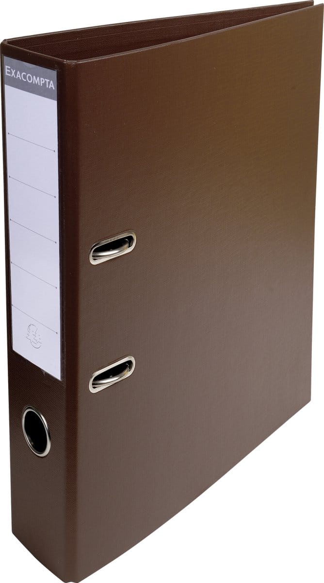Exacompta 10x Prem'Touch® PVC Ordner met hefboom - rug 70 mm - A4 - Kastanjebruin - 53746E
