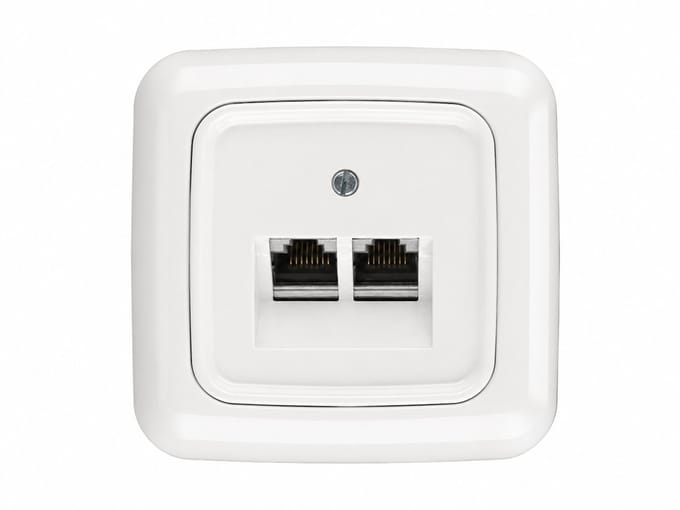 Busch-Jaeger Reflex SI Dubbele UTP Wandcontactdoos 2x RJ45 Cat6A Wit Compleet met Afdekraam