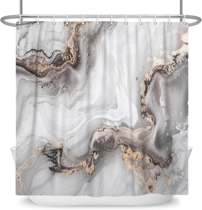 Omgoods - Marmer Douchgordijn 180x200 cm Waterdicht