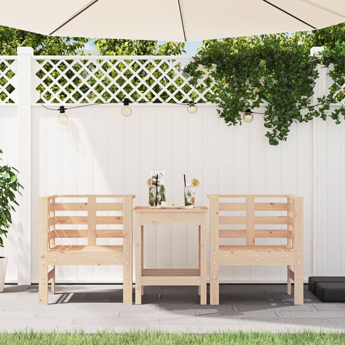 vidaXL - Tuinstoelen - 2 - st - 61,5x53x71 - cm - massief - grenenhout