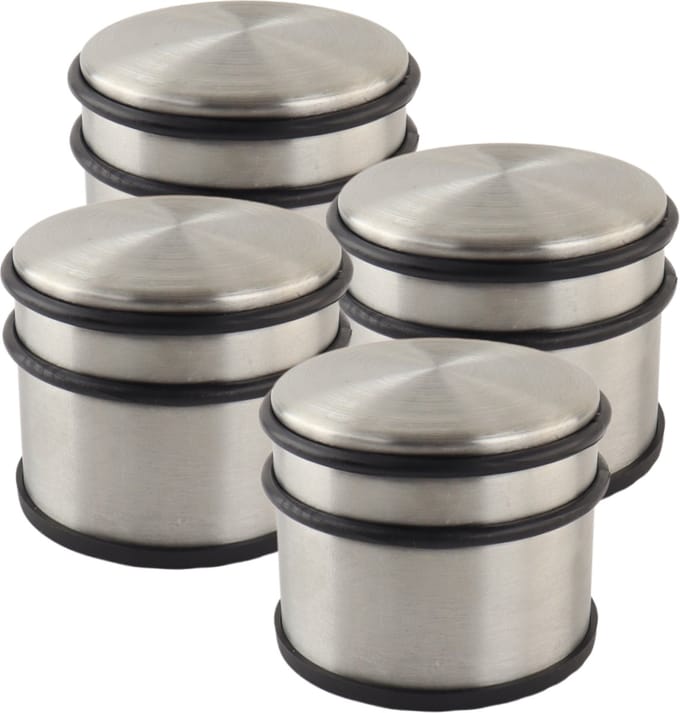 NORDIX Premium Deurstopper - Deurstoppers voor Binnen - Deurstop - Deurbuffer - Set van 4 Stuks - 9x7.5cm - RVS - ACERO
