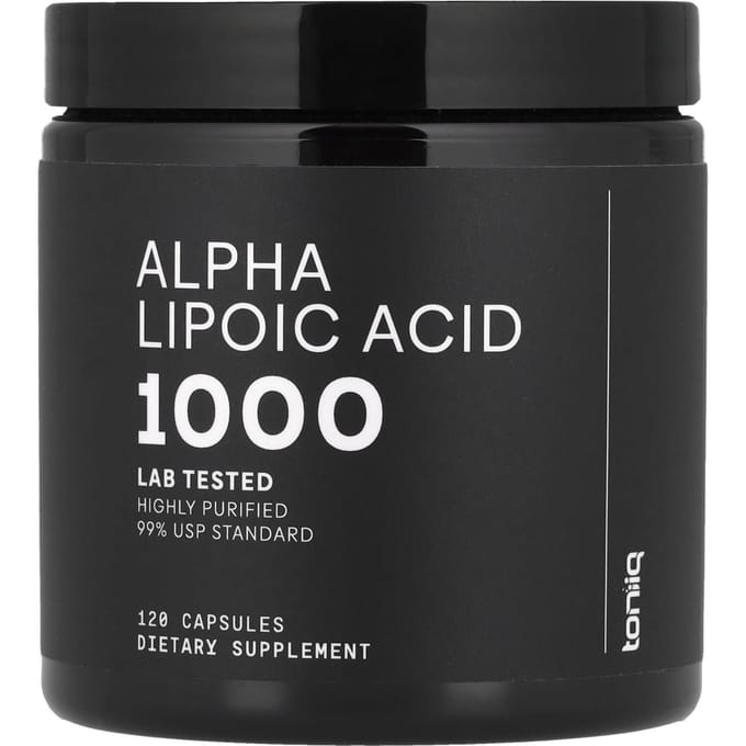 Toniiq, Alfa-liponzuur 1000, 120 Capsules (500 mg per capsule)