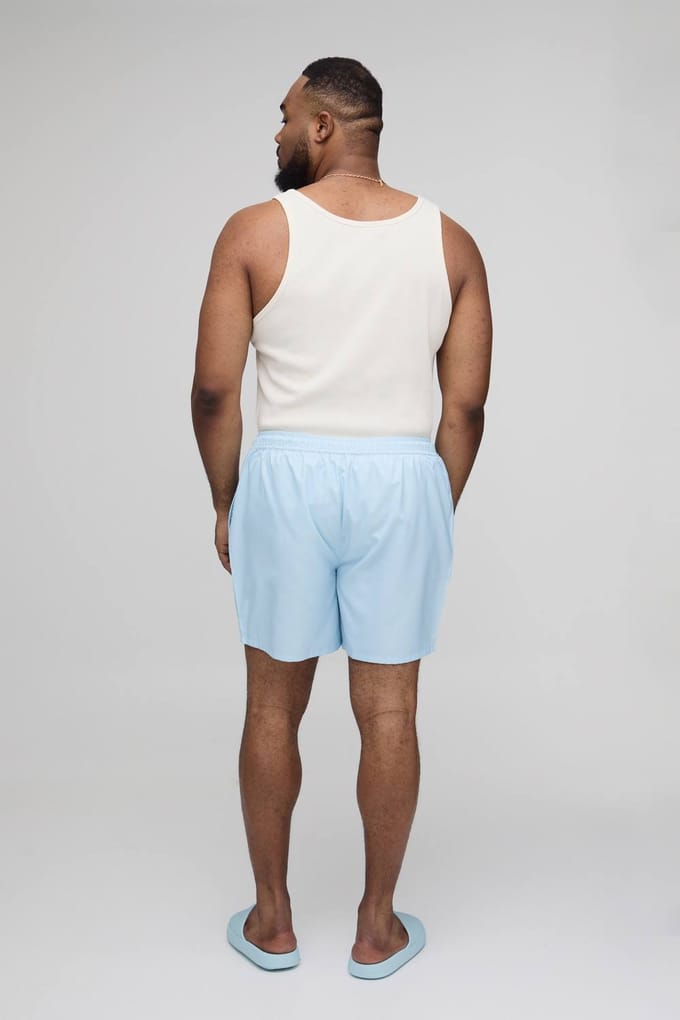 Plus Men's Placement Print Zwemshort Middellange Lengte | Blue | Size 2XL