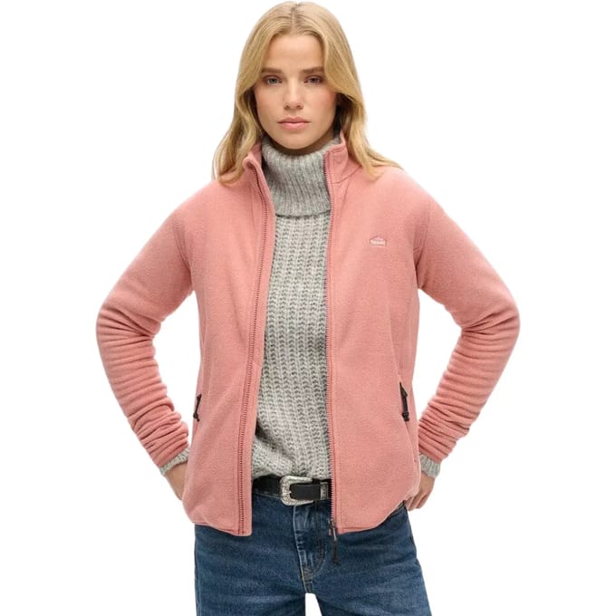 Superdry Polarfleecejack met Volledige Rits Roze Grootte: 38