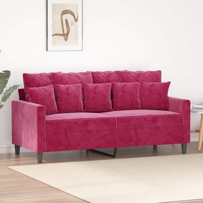 Vidaxl Bank 2-Persoons, Wijnrood, 140 Cm, Bekleed met Fluweel