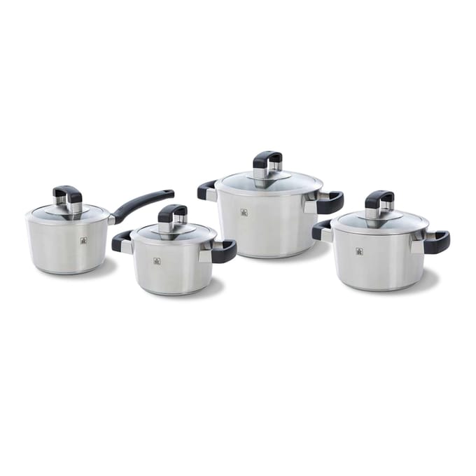 BK Cookware Bk conical cool glas pannenset 4 delig met glazen deksels