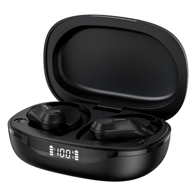 Lenovo thinkplus LP75 Echte draadloze BT-hoofdtelefoon Sportoordopjes BT5.3 Chip HiFi Stereogeluid Lang zwart