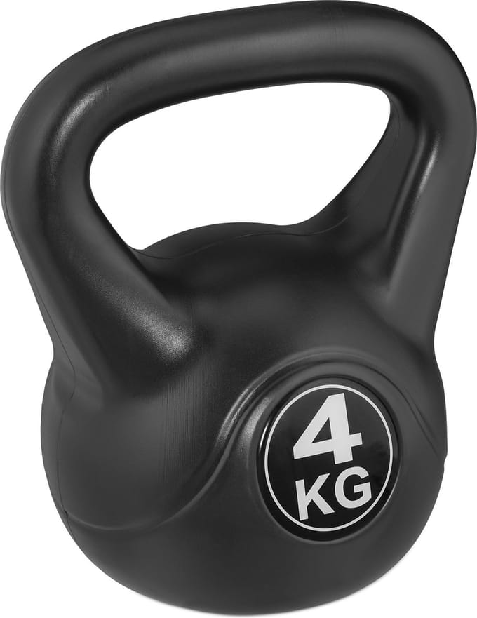 kettlebell - 4 kg - zandvulling - zwart