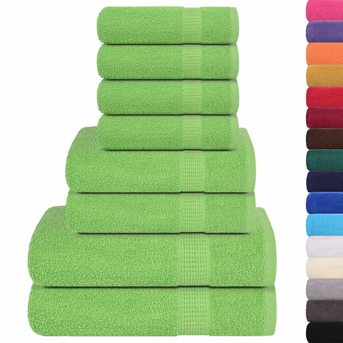 vidaXL - 8-delige - Handdoekenset - FROGN - 360 - g/m² - appelgroen