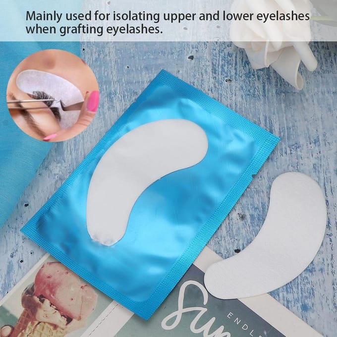 50 pièces Coussin d'isolement pour greffe de cils Maquillage Patch autocollant pour extension de cils (Bleu) bleu