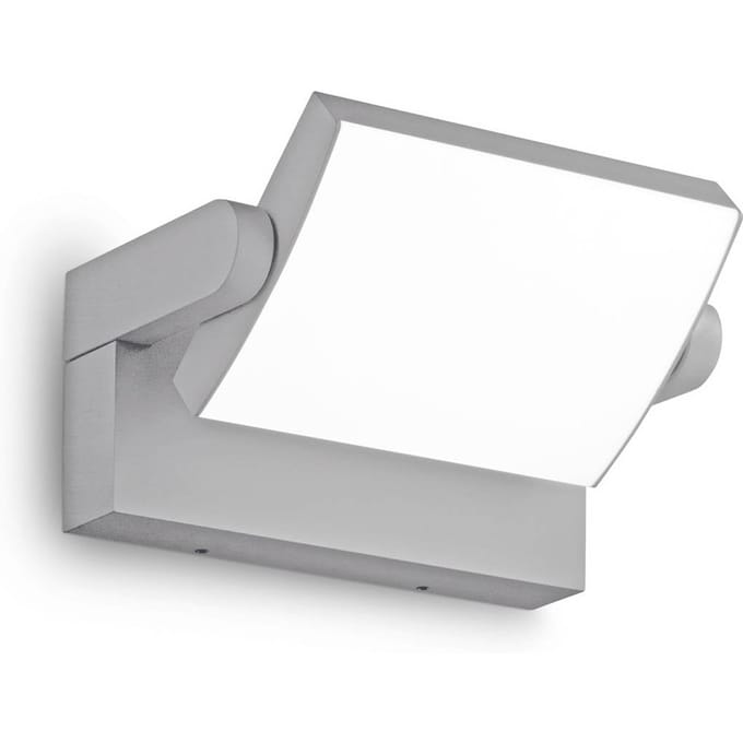 Ideal Lux LED buiten wandlamp Swipe, grijs, IP54, 3.000 K