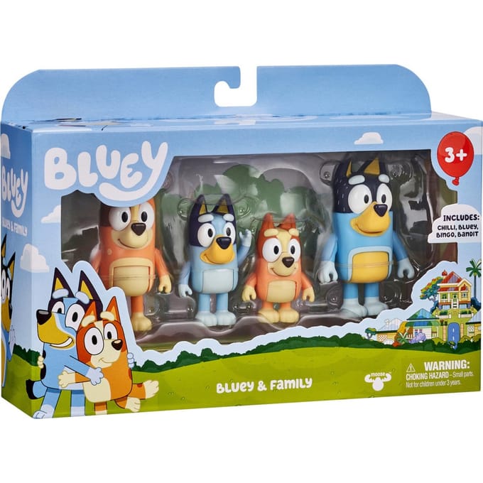 BLUEY & Family 4 delig Speelfiguren & personages