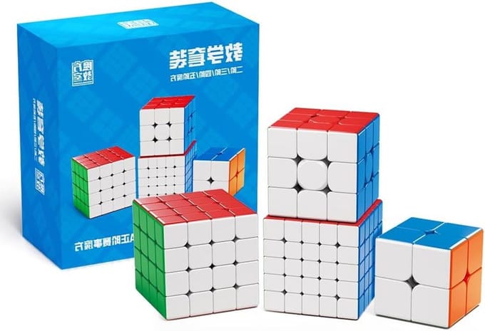 Magische Kubus Set - Puzzel Box - Mentale Training - Verschillende Groottes - 2x2 tot 5x5 - Stickerloos Multicolor