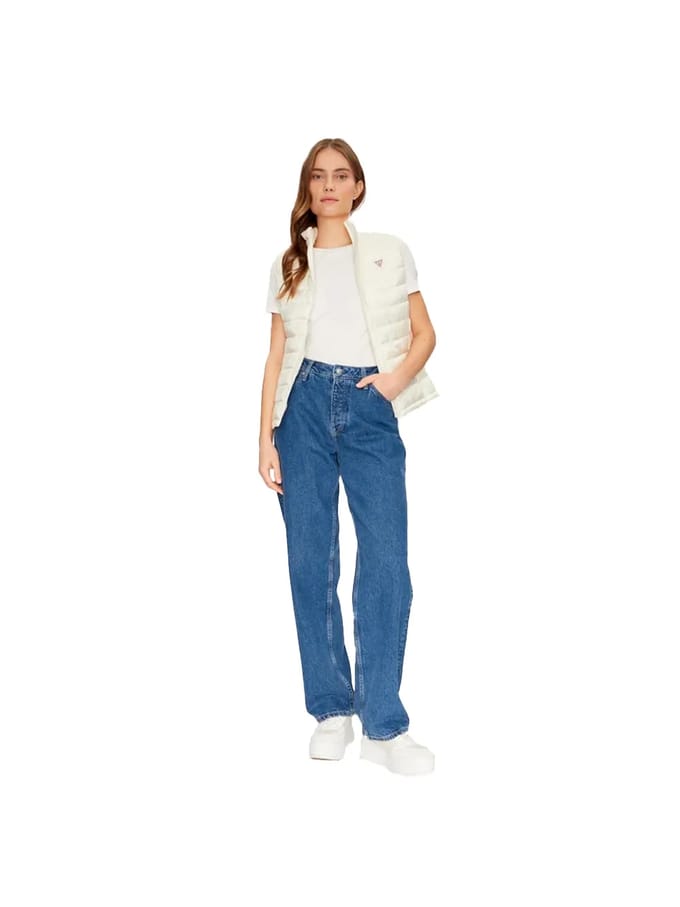 Guess dames mouwloos donsjack mini driehoek
