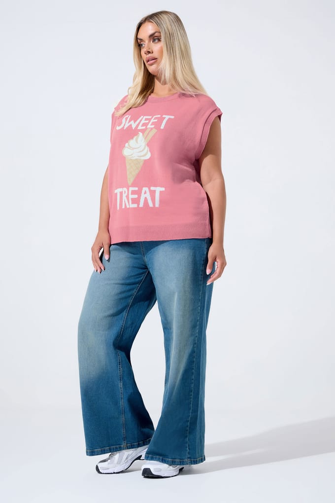 Limited Collection Roze Ice Cream Gebreid Vestje Size 54-56