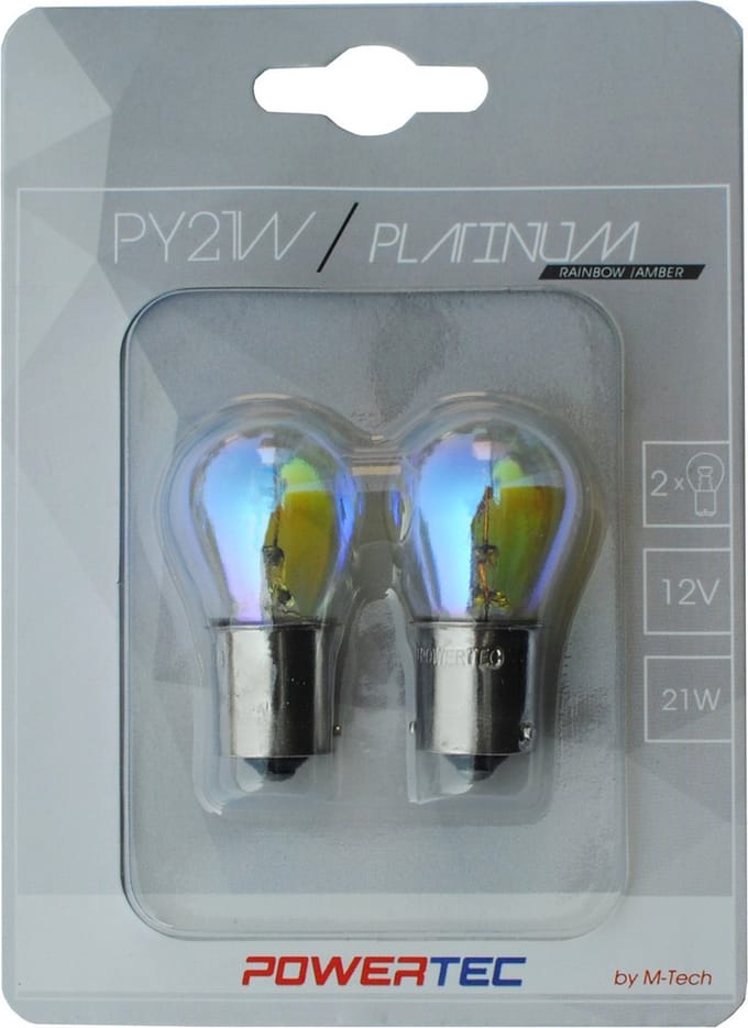 Powertec PY21W / BAU15s 12V Halogeenlampen – Platinum Rainbow – Set