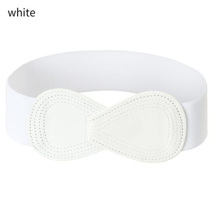 Mode Dames Stretch Tailleband Strik Tailleband Elastische Brede Haak Riem Jurk Jas Kleding Decoratie Riem black