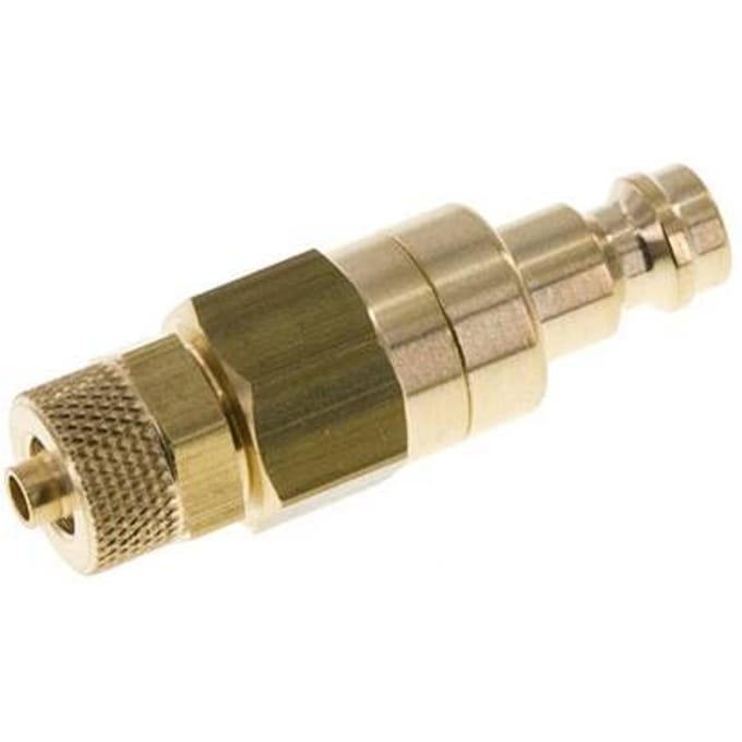 Messing DN 5 Luchtkoppeling Insteeknippel 4x6 mm Push-On Double Shut-Off - CLP5-N-B-SV-4