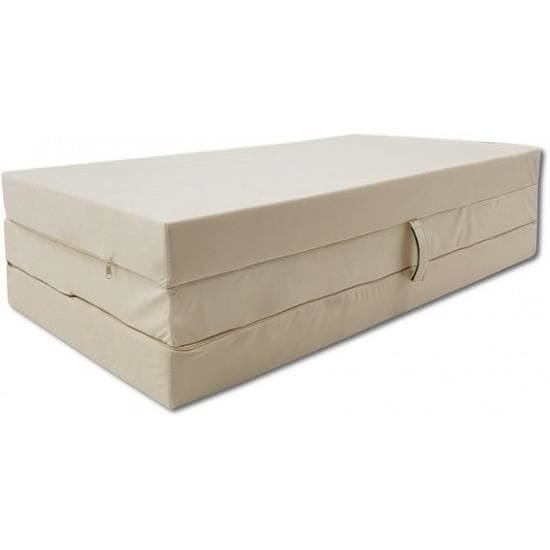 Logeermatras - camping matras - reismatras - opvouwbaar matras - 80 x 200 x 10 - creme