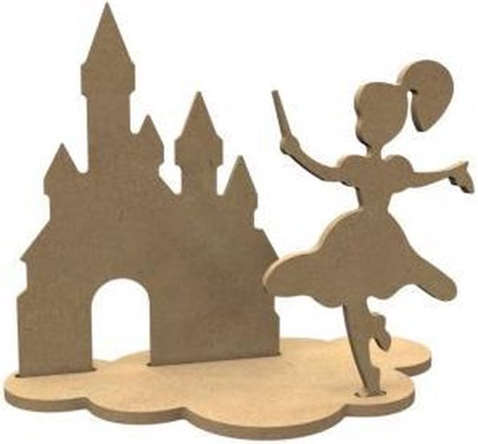 Gomille MDF figuren feeën set - knutsel speelgoed 24x20 cm.