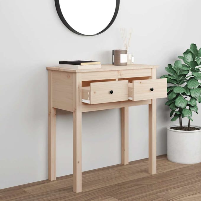 vidaXL - Wandtafel - 70x35x75 - cm - massief - grenenhout