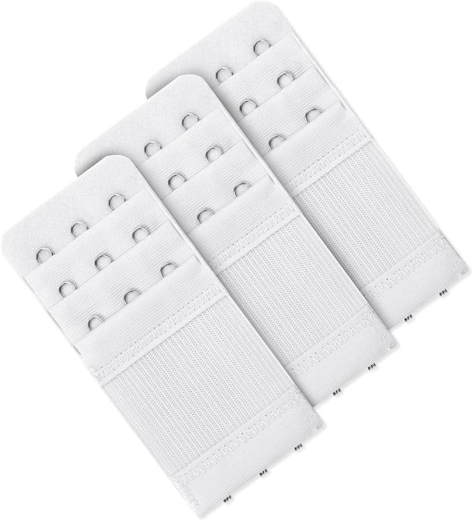 Pack van 3 bh-extenders voor dames in wit, ideaal voor extra comfort en verstelbaarheid