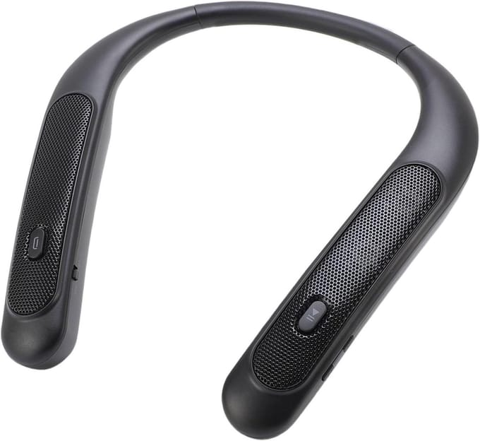 Nekluidspreker - Draagbare speaker - Muziek luisteren - 3D stereogeluid - 12 uur speeltijd - Zwart