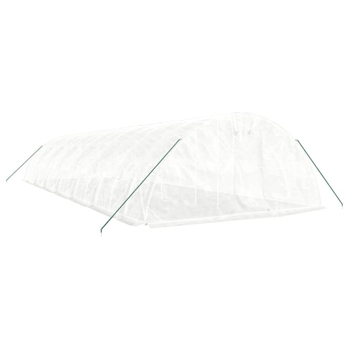 vidaXL - Tuinkas - met - stalen - frame - 70 - m² - 14x5x2,3 - m - wit