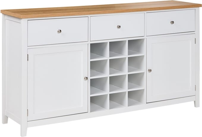 LUCASTON - Wijnkast - Wit - MDF