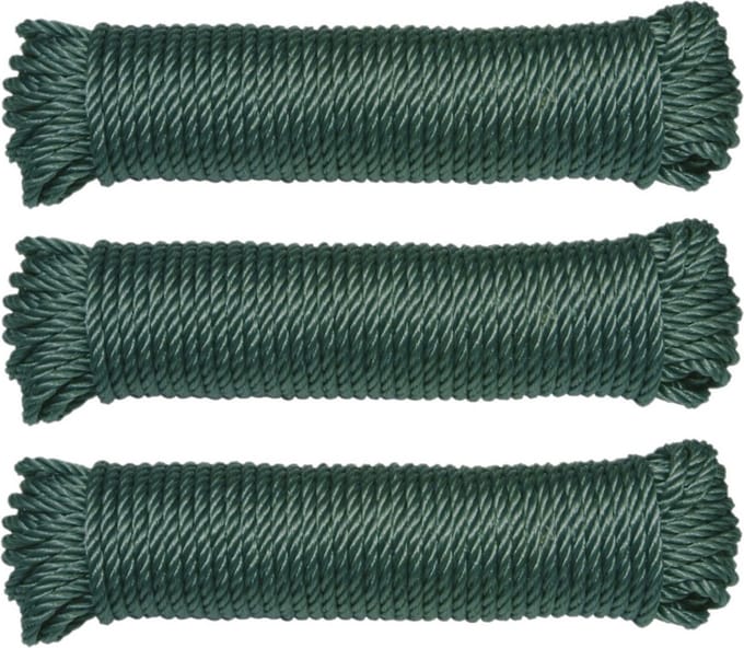 AMIG paracord touw - 3x - 20 meter - D5mm - 110kg - polypropyleen - groen