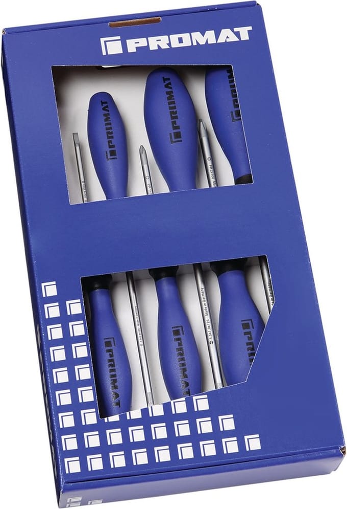 Promat 6-delige schroevendraaierset - sleuf/PH