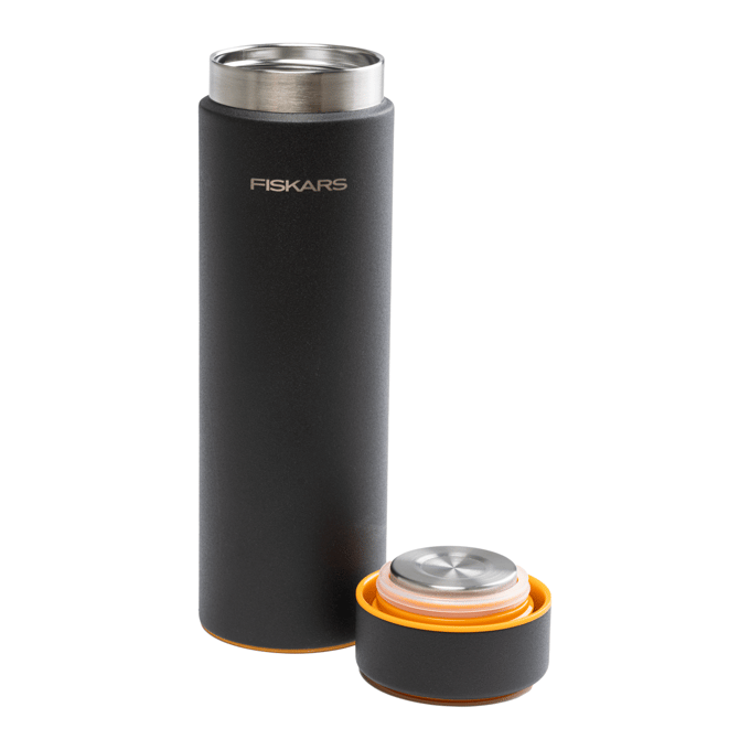 Fiskars On the Go thermofles 0,5L – Zwart / Oranje
