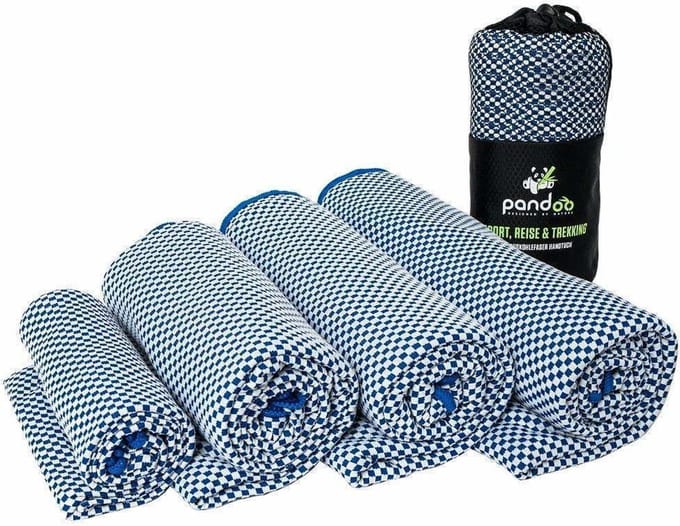 Pandoo Reishanddoek - Medium - Blauw - Bamboevezel - Sneldrogend - Compact