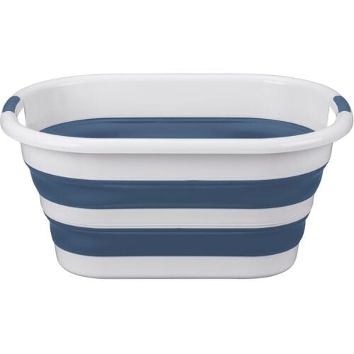 W5 Opvouwbare wasmand (Wit/blauw)