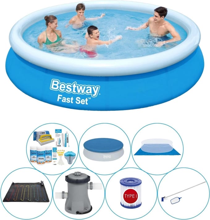 Fast Set Rond 366x76 cm - Zwembad Met Accessoires