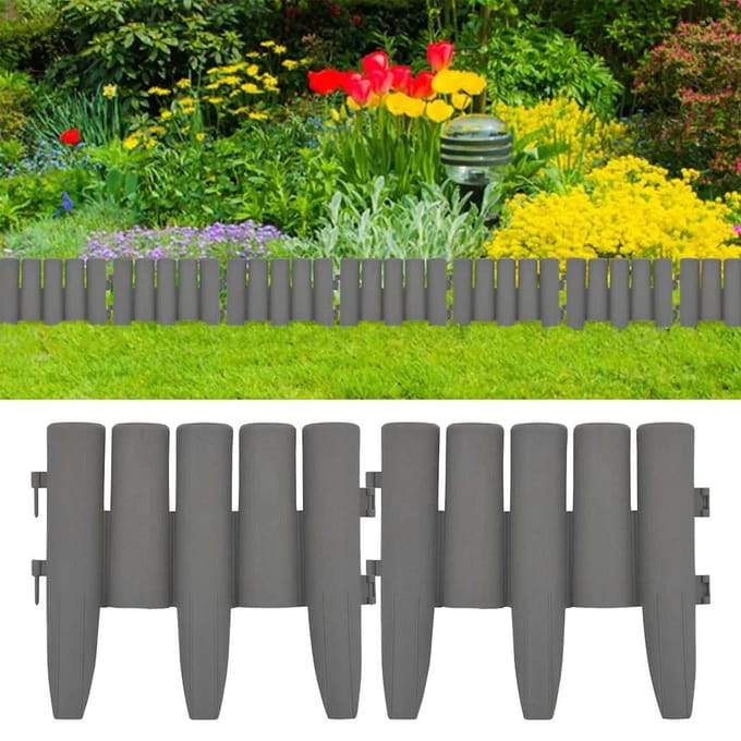 vidaXL - Gazonranden - 36 - st - 10 - m - PP - grijs