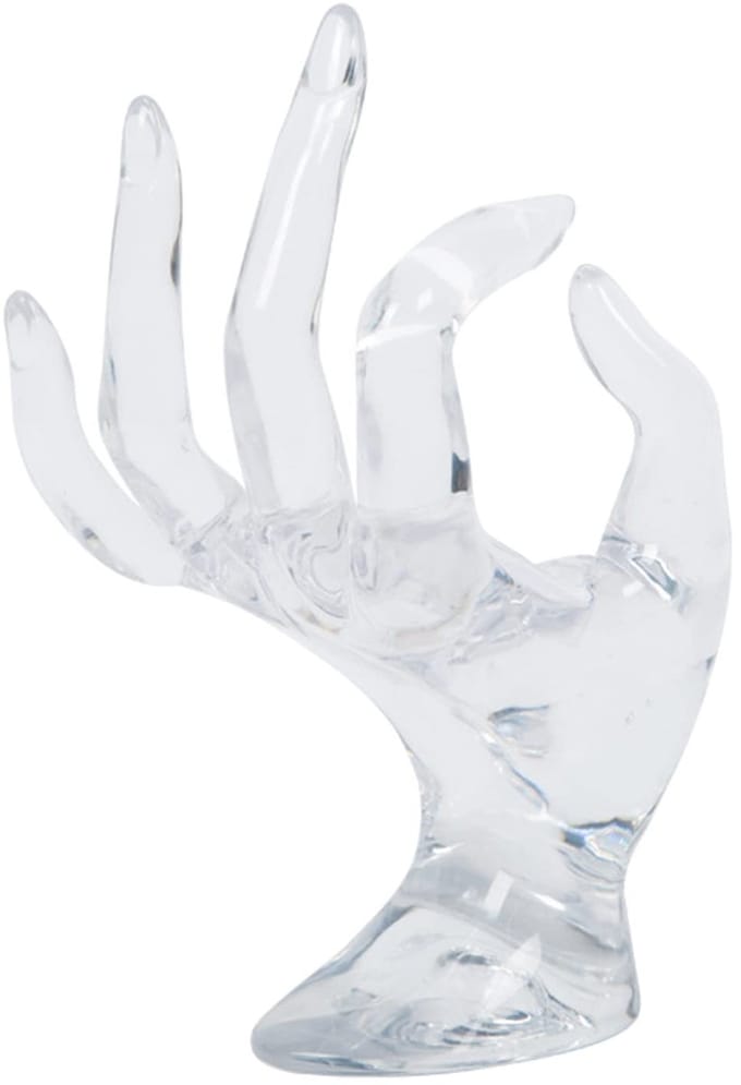 Sieradenhouder hand ringhouder - transparant plastic - elegant design - perfect voor ringen en armbanden - m-winkel