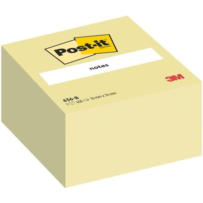 Post-it® Notes, Kubus, Canary Yellow™, 76 x 76 mm, 450 Blaadjes/Kubus