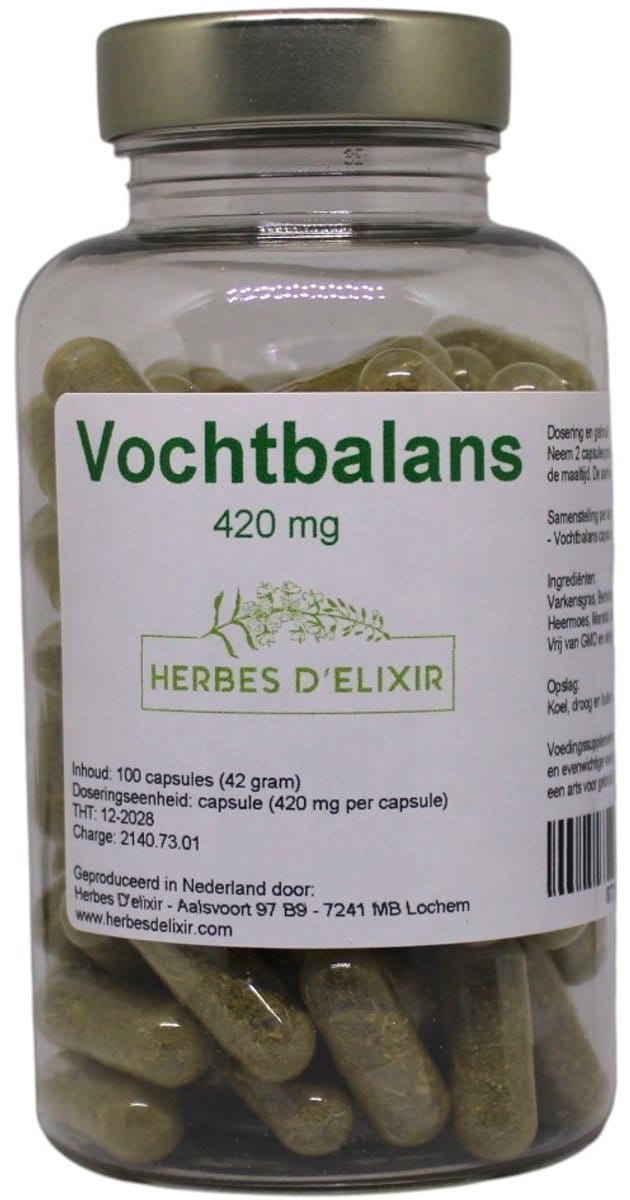 Herbes D'elixir Vochtbalans Capsules - 420 mg per Capsule - 100 stuks