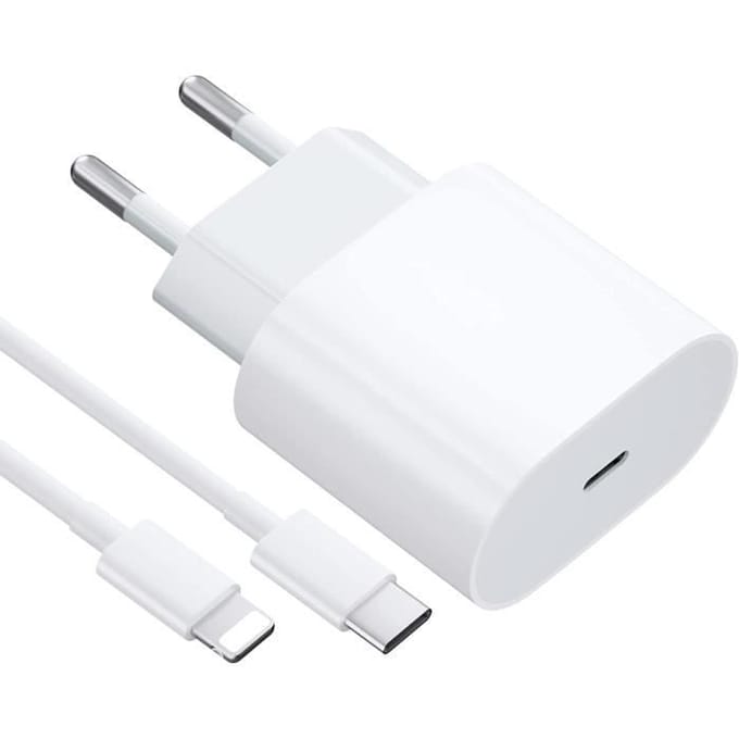 Chargeur Rapide - Apple - 20W - USB C - Câble 1m - Compatible iPhone 14/13/12/11
