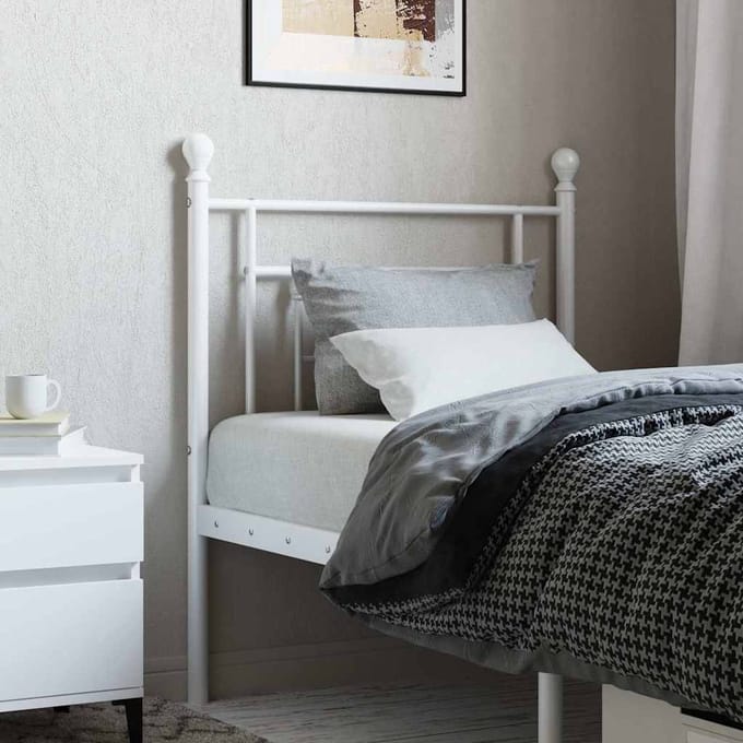 vidaXL Vervangend hoofdbord 75 cm metaal wit