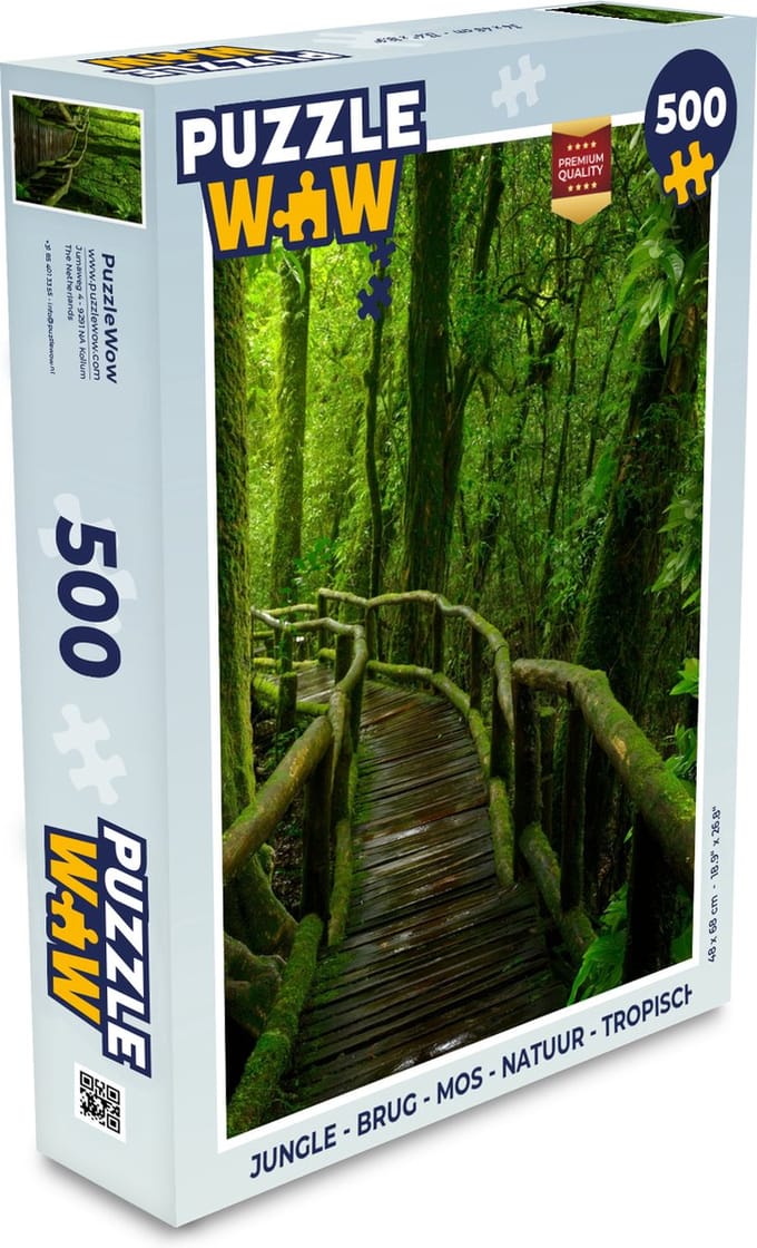 Puzzel Jungle - Brug - Mos - Natuur - Tropisch - Legpuzzel - Puzzel 500 stukjes